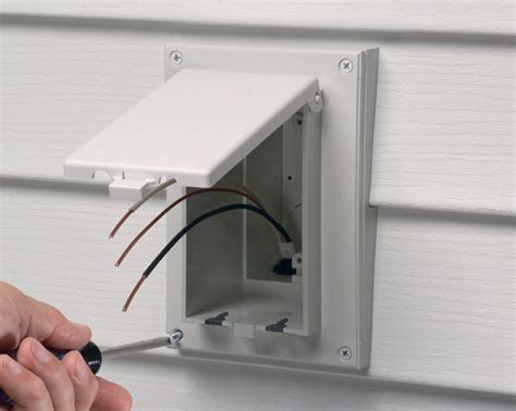 arlington electrical siding box|Arlington siding block for outlet.